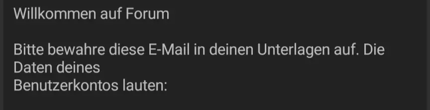 Email: Bitte bewahre diese EMail in deinen Unterlagen auf.