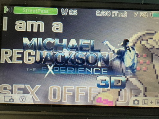 A picture of the title card for Michael Jackson The Experience 3D on Nintendo 3DS