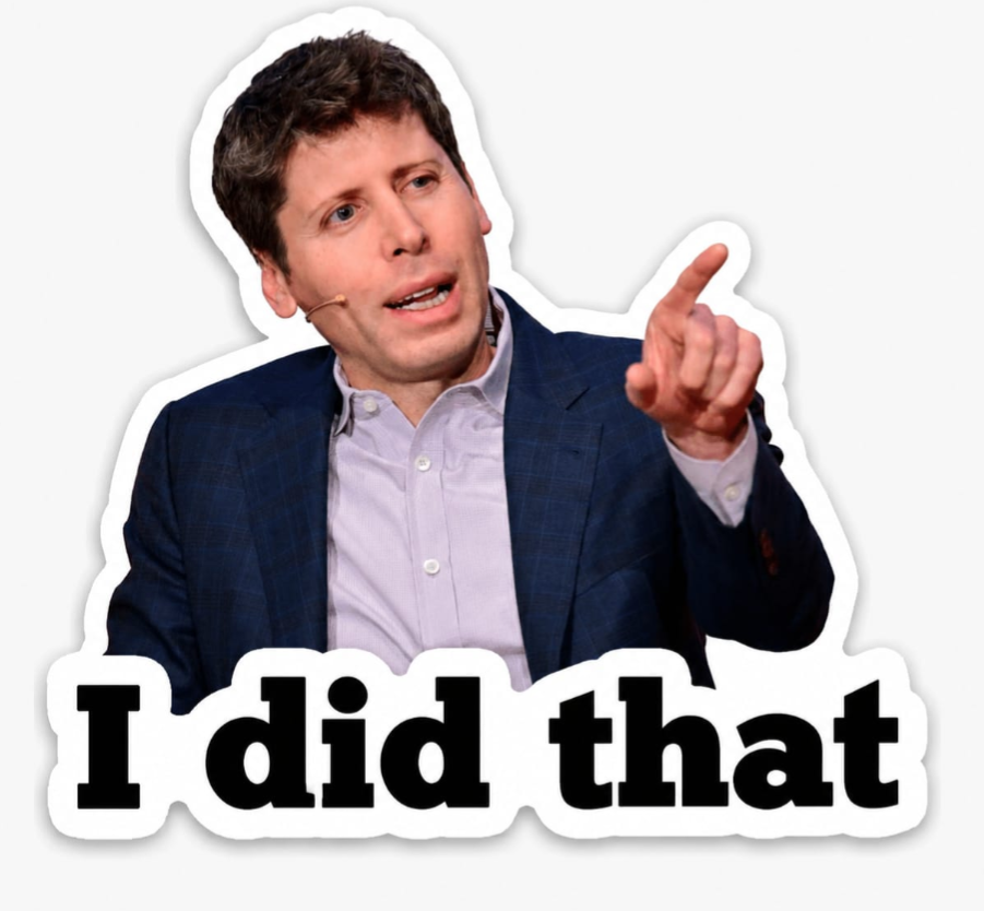 Sam Altman pointing and saying I did that