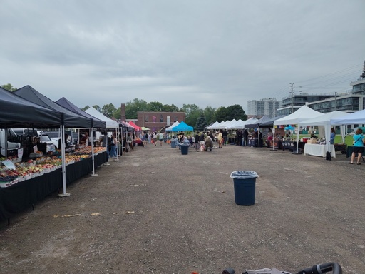 A bunch of tents of a market