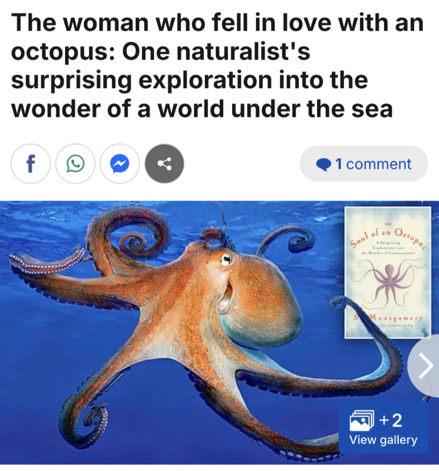 daily mail book review headline: &quot;the woman who fell in love with an octopus&quot;