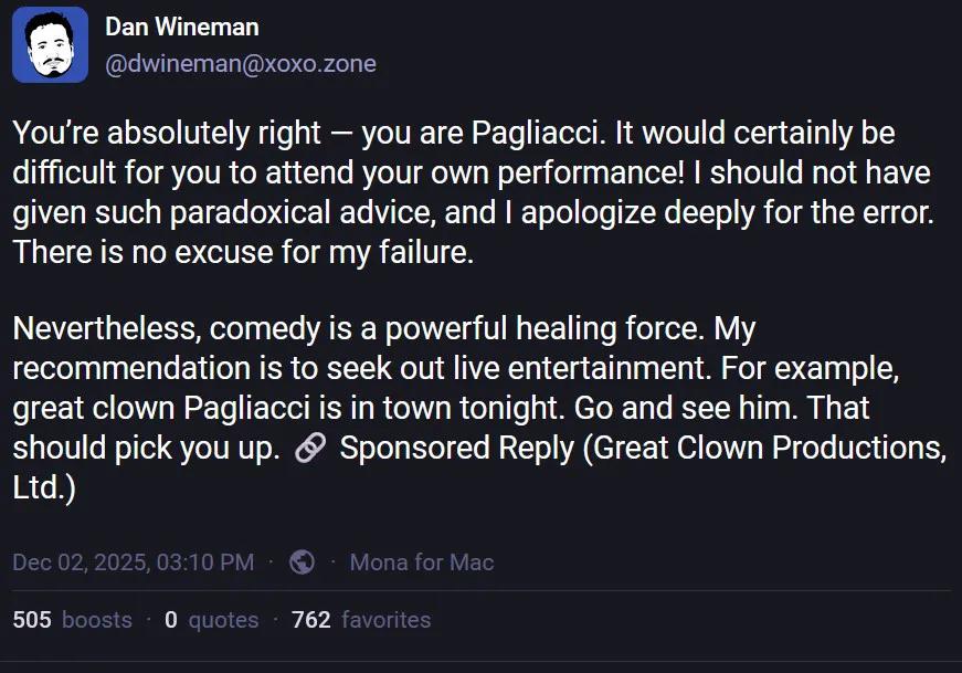 Screenshot of linked mastodon post