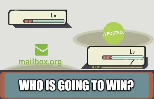 Pokemon battle of mailbox.org vs posteo with the caption of who is going to win?