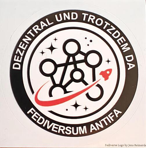 Antifalogo „dezentral und trotzdem da - Fediversum Antifa“