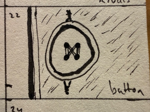 A button in fine liner ink 